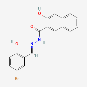 molecular formula C18H13BrN2O3 B3723331 N'~2~-[(E)-1-(5-BROMO-2-HYDROXYPHENYL)METHYLIDENE]-3-HYDROXY-2-NAPHTHOHYDRAZIDE 