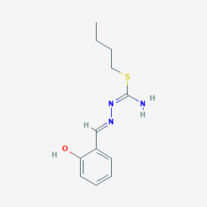 molecular formula C12H17N3OS B3723334 butyl N'-(2-hydroxybenzylidene)hydrazonothiocarbamate 