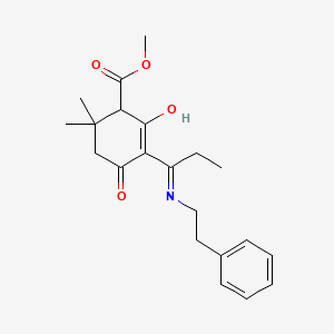 molecular formula C21H27NO4 B3723343 methyl 2,2-dimethyl-4,6-dioxo-5-{1-[(2-phenylethyl)amino]propylidene}cyclohexanecarboxylate 