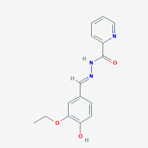 molecular formula C15H15N3O3 B3723362 N'-[(E)-(3-ethoxy-4-hydroxyphenyl)methylidene]pyridine-2-carbohydrazide 