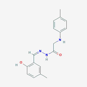 molecular formula C17H19N3O2 B3723394 N-[(Z)-(2-hydroxy-5-methylphenyl)methylideneamino]-2-(4-methylanilino)acetamide 