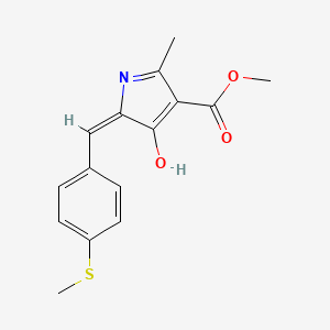 molecular formula C15H15NO3S B3723562 METHYL (5E)-2-METHYL-5-{[4-(METHYLSULFANYL)PHENYL]METHYLIDENE}-4-OXO-4,5-DIHYDRO-1H-PYRROLE-3-CARBOXYLATE 
