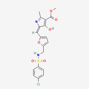 molecular formula C19H17ClN2O6S B3723568 methyl (5E)-5-{[5-({[(4-chlorophenyl)sulfonyl]amino}methyl)furan-2-yl]methylidene}-2-methyl-4-oxo-4,5-dihydro-1H-pyrrole-3-carboxylate 