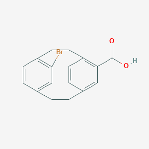 molecular formula C17H15BrO2 B372367 12-Bromotricyclo[8.2.2.24,7]hexadeca-1(12),4,6,10,13,15-hexaene-5-carboxylic acid 