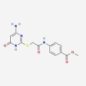 molecular formula C14H14N4O4S B3723683 METHYL 4-({2-[(4-AMINO-6-OXO-1,6-DIHYDRO-2-PYRIMIDINYL)SULFANYL]ACETYL}AMINO)BENZOATE 
