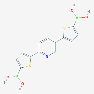 molecular formula C13H11B2NO4S2 B372373 5-{5-[5-(Dihydroxyboryl)thien-2-yl]pyridin-2-yl}thien-2-ylboronic acid CAS No. 1027308-95-7