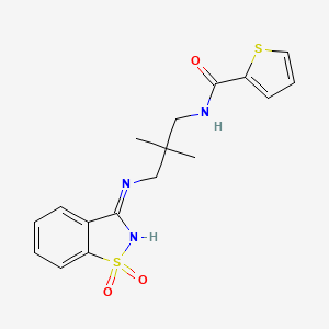 molecular formula C17H19N3O3S2 B3723852 N-{3-[(1,1-dioxido-1,2-benzisothiazol-3-yl)amino]-2,2-dimethylpropyl}-2-thiophenecarboxamide 