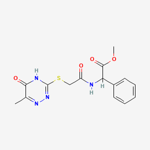 molecular formula C15H16N4O4S B3723889 METHYL 2-{2-[(6-METHYL-5-OXO-4,5-DIHYDRO-1,2,4-TRIAZIN-3-YL)SULFANYL]ACETAMIDO}-2-PHENYLACETATE 