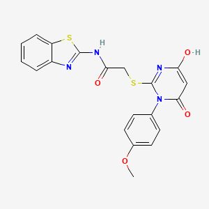 molecular formula C20H16N4O4S2 B3723948 N-1,3-benzothiazol-2-yl-2-{[4-hydroxy-1-(4-methoxyphenyl)-6-oxo-1,6-dihydro-2-pyrimidinyl]thio}acetamide 