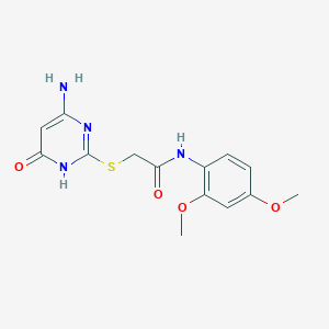 molecular formula C14H16N4O4S B3723985 2-[(4-amino-6-oxo-1H-pyrimidin-2-yl)sulfanyl]-N-(2,4-dimethoxyphenyl)acetamide 