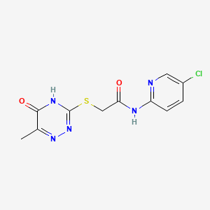 molecular formula C11H10ClN5O2S B3724025 N-(5-CHLOROPYRIDIN-2-YL)-2-[(6-METHYL-5-OXO-4H-1,2,4-TRIAZIN-3-YL)SULFANYL]ACETAMIDE 