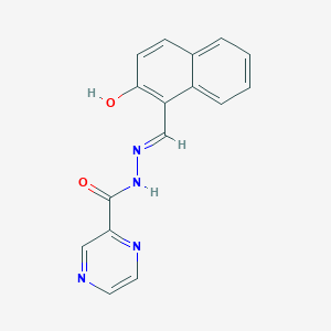 molecular formula C16H12N4O2 B3724281 N-[(E)-(2-hydroxynaphthalen-1-yl)methylideneamino]pyrazine-2-carboxamide 