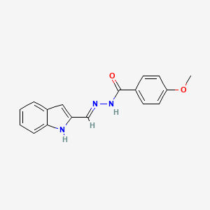 molecular formula C17H15N3O2 B3724312 N'-[(E)-(1H-Indol-2-YL)methylidene]-4-methoxybenzohydrazide 