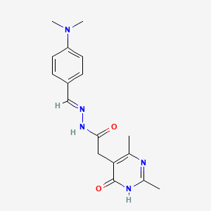 molecular formula C17H21N5O2 B3724318 N-[(E)-[4-(dimethylamino)phenyl]methylideneamino]-2-(2,4-dimethyl-6-oxo-1H-pyrimidin-5-yl)acetamide 