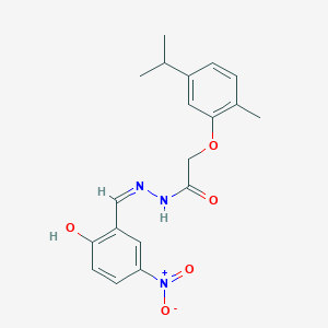 molecular formula C19H21N3O5 B3724441 N-[(Z)-(2-hydroxy-5-nitrophenyl)methylideneamino]-2-(2-methyl-5-propan-2-ylphenoxy)acetamide 