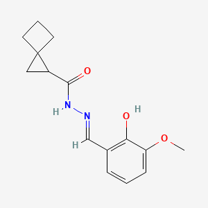 molecular formula C15H18N2O3 B3724480 N'-[(E)-(2-hydroxy-3-methoxyphenyl)methylidene]spiro[2.3]hexane-1-carbohydrazide 