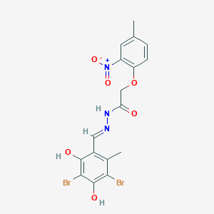 molecular formula C17H15Br2N3O6 B3724549 N'-[(Z)-(3,5-dibromo-2,4-dihydroxy-6-methylphenyl)methylidene]-2-(4-methyl-2-nitrophenoxy)acetohydrazide 