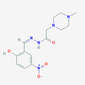 molecular formula C14H19N5O4 B3724622 N-[(Z)-(2-hydroxy-5-nitrophenyl)methylideneamino]-2-(4-methylpiperazin-1-yl)acetamide 