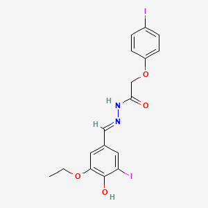 molecular formula C17H16I2N2O4 B3724660 N-[(E)-(3-ethoxy-4-hydroxy-5-iodophenyl)methylideneamino]-2-(4-iodophenoxy)acetamide 