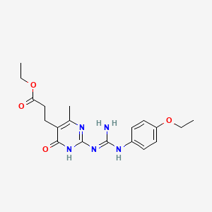 molecular formula C19H25N5O4 B3724712 ETHYL 3-(2-{[(4-ETHOXYANILINO)(IMINO)METHYL]AMINO}-4-METHYL-6-OXO-1,6-DIHYDRO-5-PYRIMIDINYL)PROPANOATE 