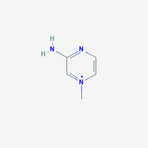 molecular formula C5H8N3+ B372472 3-Amino-1-methylpyrazin-1-ium 