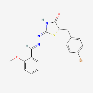 molecular formula C18H16BrN3O2S B3724840 (2Z)-5-[(4-bromophenyl)methyl]-2-[(E)-(2-methoxyphenyl)methylidenehydrazinylidene]-1,3-thiazolidin-4-one 