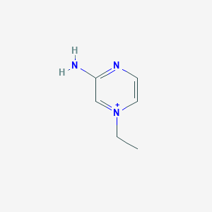 molecular formula C6H10N3+ B372488 3-Amino-1-ethylpyrazin-1-ium 