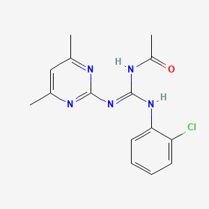molecular formula C15H16ClN5O B3724896 N''-acetyl-N-(2-chlorophenyl)-N'-(4,6-dimethyl-2-pyrimidinyl)guanidine 
