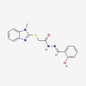 molecular formula C17H16N4O2S B3724942 N'-(2-HYDROXYBENZYLIDENE)-2-((1-METHYL-1H-BENZIMIDAZOL-2-YL)THIO)ACETOHYDRAZIDE 