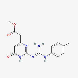 molecular formula C15H17N5O3 B3724983 methyl {2-[N'-(4-methylphenyl)carbamimidamido]-6-oxo-1,6-dihydropyrimidin-4-yl}acetate 