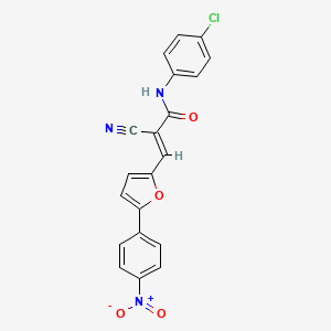 molecular formula C20H12ClN3O4 B3725034 N-(4-chlorophenyl)-2-cyano-3-[5-(4-nitrophenyl)-2-furyl]acrylamide 