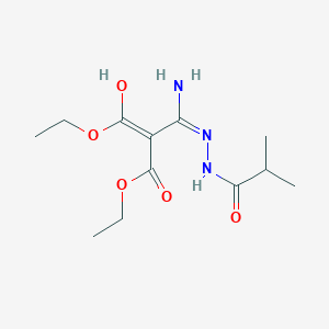 molecular formula C12H21N3O5 B3725069 ethyl (Z)-3-ethoxy-3-hydroxy-2-[(E)-N'-(2-methylpropanoylamino)carbamimidoyl]prop-2-enoate 