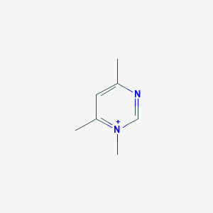 molecular formula C7H11N2+ B372520 1,4,6-Trimethylpyrimidin-1-ium 