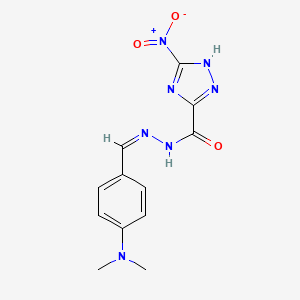 molecular formula C12H13N7O3 B3725273 N-[(Z)-[4-(dimethylamino)phenyl]methylideneamino]-5-nitro-1H-1,2,4-triazole-3-carboxamide 