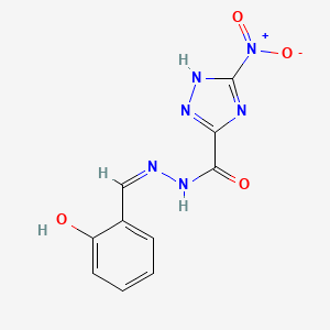 molecular formula C10H8N6O4 B3725279 N-[(Z)-(2-hydroxyphenyl)methylideneamino]-5-nitro-1H-1,2,4-triazole-3-carboxamide 