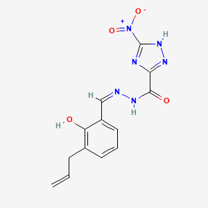 molecular formula C13H12N6O4 B3725286 N-[(Z)-(2-hydroxy-3-prop-2-enylphenyl)methylideneamino]-5-nitro-1H-1,2,4-triazole-3-carboxamide 