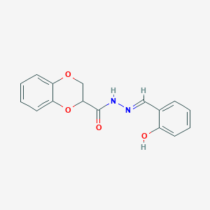 molecular formula C16H14N2O4 B3725294 N'-[(E)-(2-hydroxyphenyl)methylidene]-2,3-dihydro-1,4-benzodioxine-2-carbohydrazide 