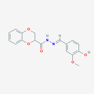 molecular formula C17H16N2O5 B3725315 N'-[(E)-(4-hydroxy-3-methoxyphenyl)methylidene]-2,3-dihydro-1,4-benzodioxine-2-carbohydrazide 