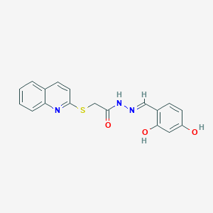 molecular formula C18H15N3O3S B3725362 N'-[(E)-(2,4-DIHYDROXYPHENYL)METHYLENE]-2-(2-QUINOLINYLSULFANYL)ACETOHYDRAZIDE 