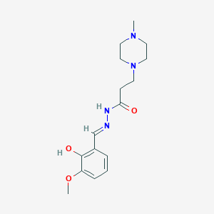 molecular formula C16H24N4O3 B3725363 N-[(E)-(2-hydroxy-3-methoxyphenyl)methylideneamino]-3-(4-methylpiperazin-1-yl)propanamide 