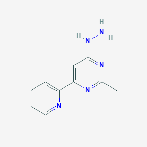 molecular formula C10H11N5 B372540 4-Hydrazino-2-methyl-6-pyridin-2-ylpyrimidine CAS No. 26069-87-4