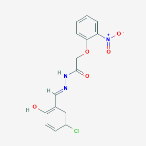 molecular formula C15H12ClN3O5 B3725443 N'-[(E)-(5-chloro-2-hydroxyphenyl)methylidene]-2-(2-nitrophenoxy)acetohydrazide 