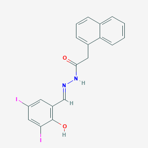 molecular formula C19H14I2N2O2 B3725456 N'-[(E)-(2-hydroxy-3,5-diiodophenyl)methylidene]-2-(naphthalen-1-yl)acetohydrazide 