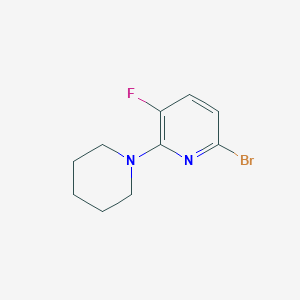 molecular formula C10H12BrFN2 B372549 6-Bromo-3-fluoro-2-piperidin-1-ylpyridine 