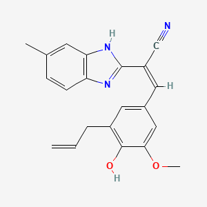 molecular formula C21H19N3O2 B3725554 (Z)-3-(4-hydroxy-3-methoxy-5-prop-2-enylphenyl)-2-(6-methyl-1H-benzimidazol-2-yl)prop-2-enenitrile 