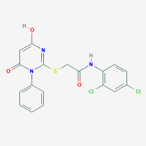 molecular formula C18H13Cl2N3O3S B3725714 N-(2,4-dichlorophenyl)-2-(4-hydroxy-6-oxo-1-phenylpyrimidin-2-yl)sulfanylacetamide 