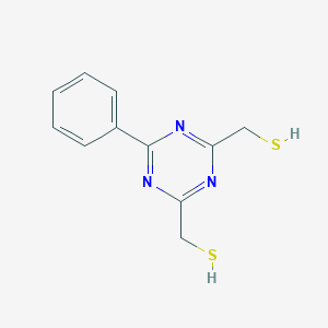 molecular formula C11H11N3S2 B372572 [4-Phenyl-6-(sulfanylmethyl)-1,3,5-triazin-2-yl]methyl hydrosulfide 