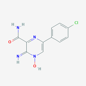 molecular formula C11H9ClN4O2 B372573 2-Amino-3-carboxamide-5-(4-chloro-phenyl)pyrazine-1-oxide 
