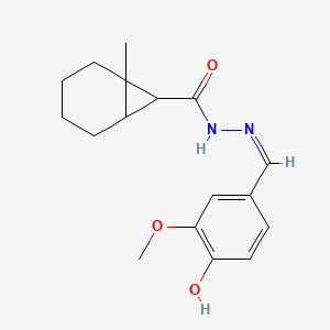 molecular formula C17H22N2O3 B3725747 N-[(Z)-(4-hydroxy-3-methoxyphenyl)methylideneamino]-1-methylbicyclo[4.1.0]heptane-7-carboxamide 