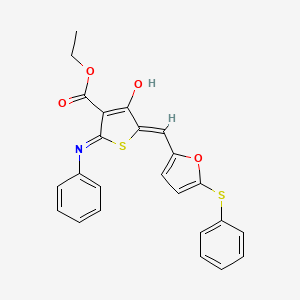 molecular formula C24H19NO4S2 B3725805 ethyl (5Z)-4-oxo-2-(phenylamino)-5-{[5-(phenylsulfanyl)furan-2-yl]methylidene}-4,5-dihydrothiophene-3-carboxylate 